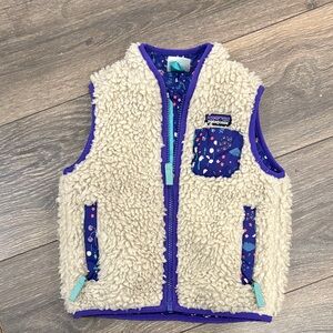 Patagonia Kids' Fleece Vest - Cream and Purple